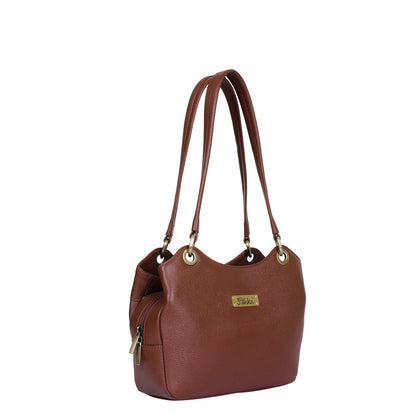 Brown Genuine Leather Satchel Bag – Women’s Tote Purse & Handbag