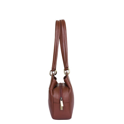 Brown Genuine Leather Satchel Bag – Women’s Tote Purse & Handbag
