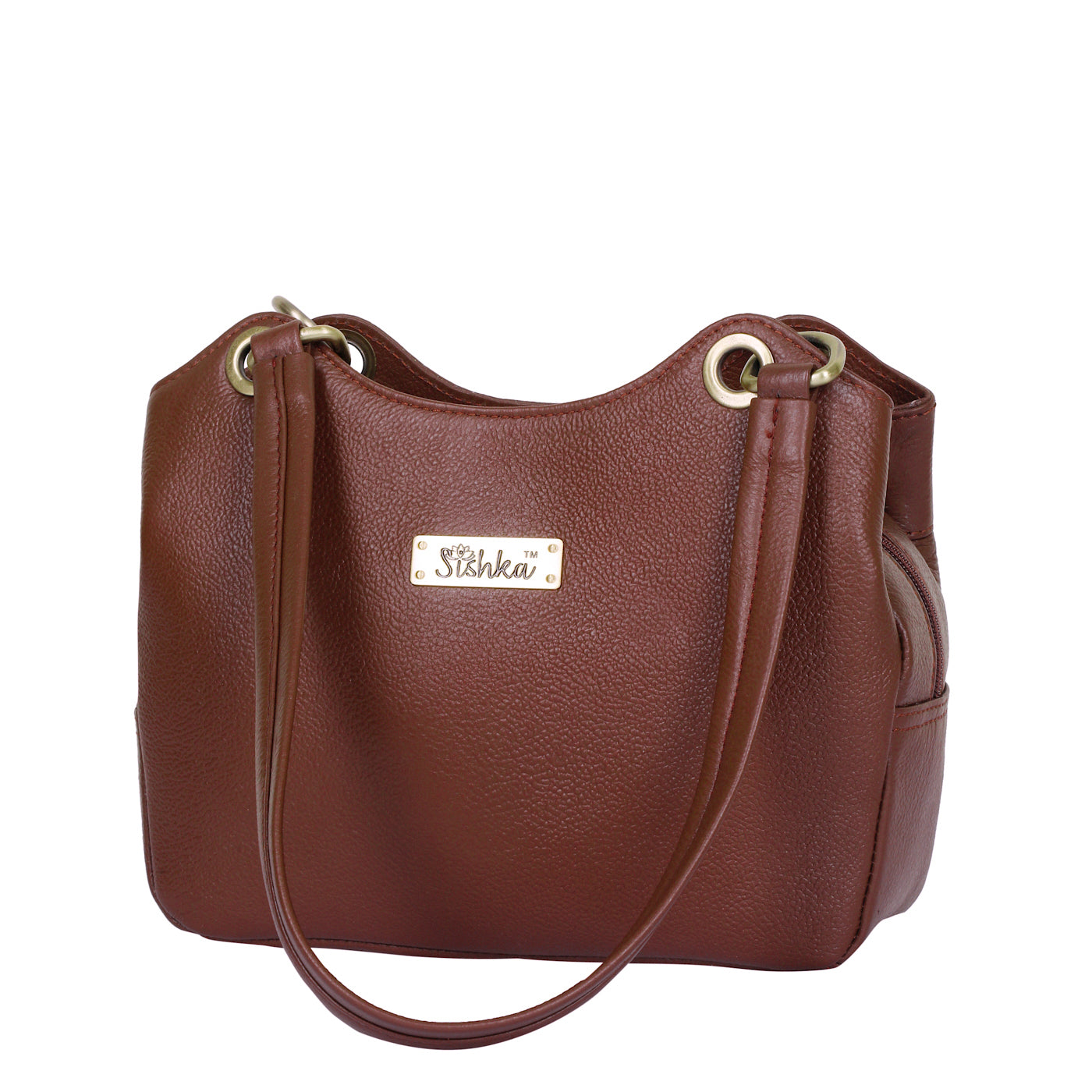 Brown Genuine Leather Satchel Bag – Women’s Tote Purse & Handbag
