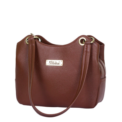 Brown Genuine Leather Satchel Bag – Women’s Tote Purse & Handbag