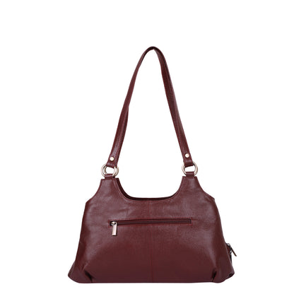 Wholesale Cherry Red Genuine Leather Satchel Shoulder Bag For women | Daily Use, Travel, Trips