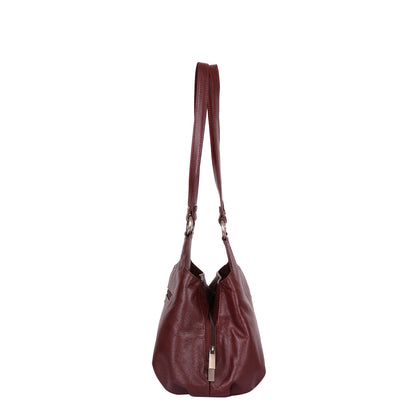 Wholesale Cherry Red Genuine Leather Satchel Shoulder Bag For women | Daily Use, Travel, Trips