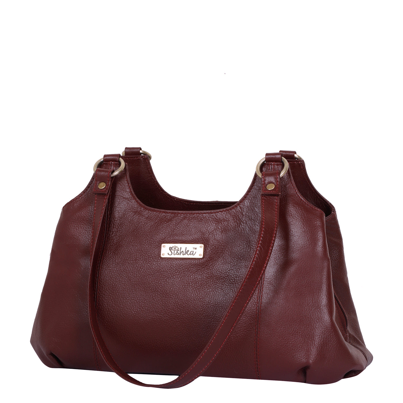 Wholesale Cherry Red Genuine Leather Satchel Shoulder Bag For women | Daily Use, Travel, Trips