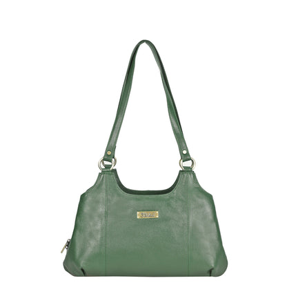 Olive Genuine Leather Satchel Bag – Women’s Shoulder Tote Handbag
