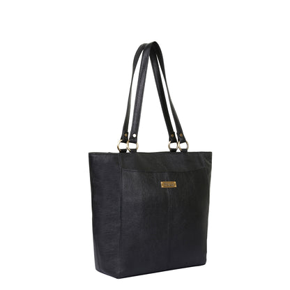 Black Genuine Leather Tote Shoulder Bag Wholesale for Women | Daily Use