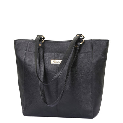 Black Genuine Leather Tote Shoulder Bag Wholesale for Women | Daily Use