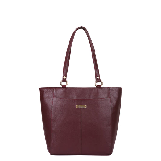 Sishka Cherry Red Tote Bag for Women – Classic Genuine Leather Shoulder Handbag, Stylish Top Handle Satchel, Spacious Ladies Purse, Ideal for Everyday Use