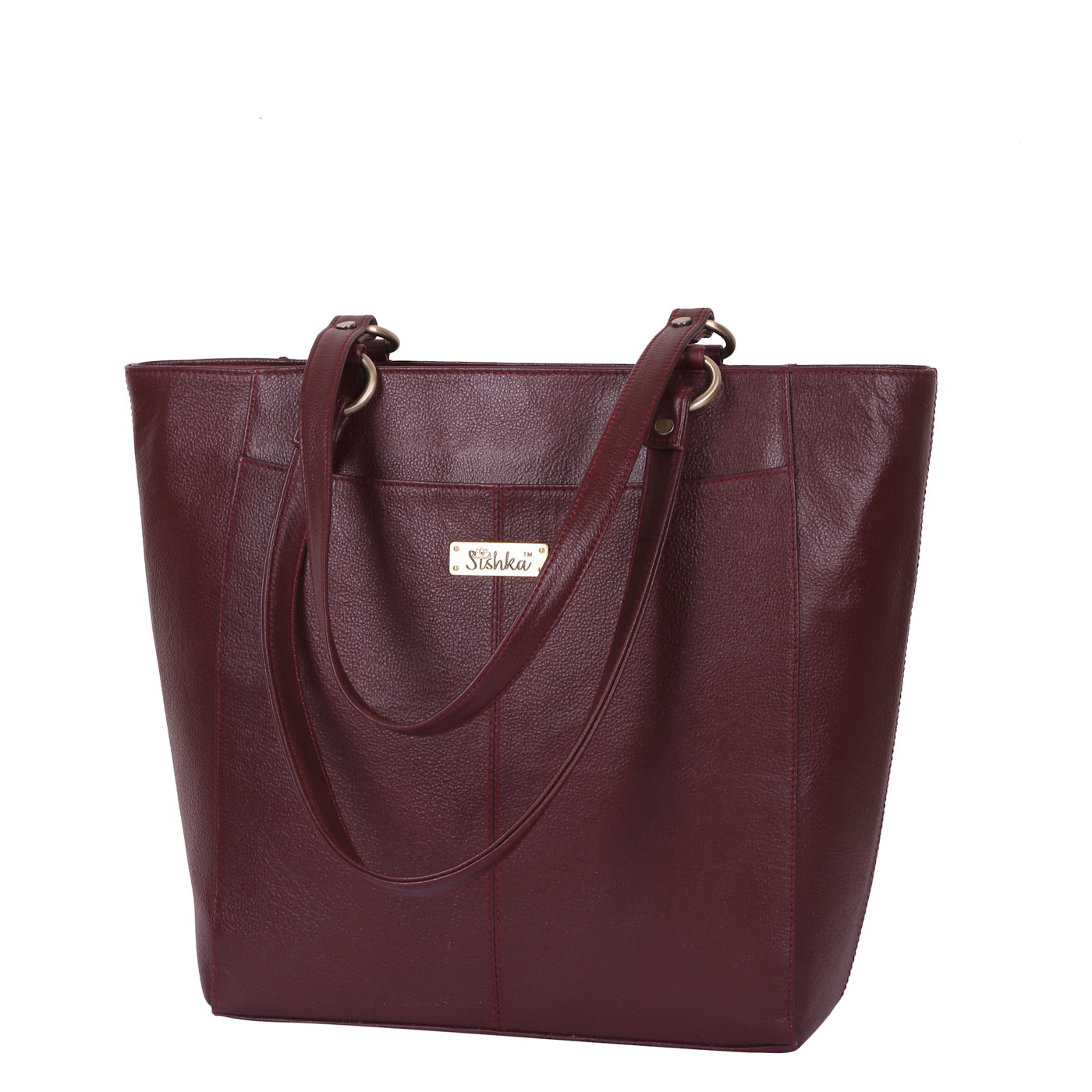 Cherry Red Genuine Leather Tote Shoulder  Bag Wholesale for Women | Daily Use