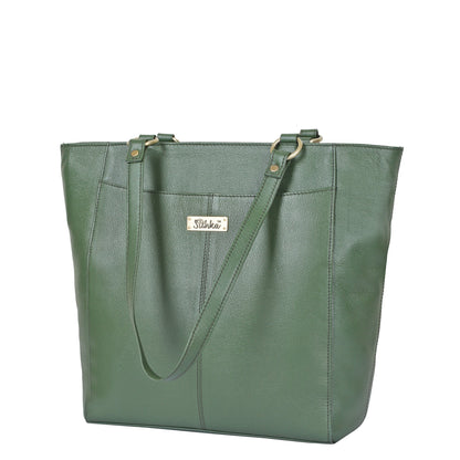 Olive Genuine Leather Tote Shoulder Bag Wholesale for Women | Daily Use