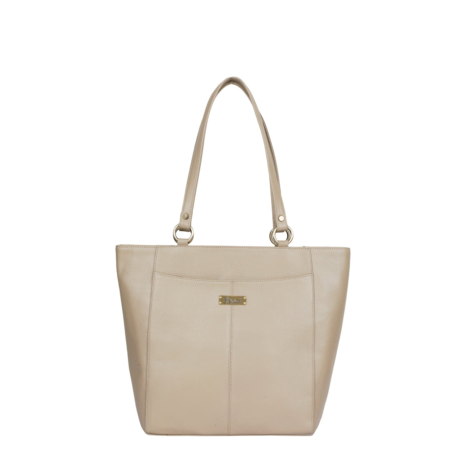 Taupe Genuine Leather Tote Shoulder Bag Wholesale for Women