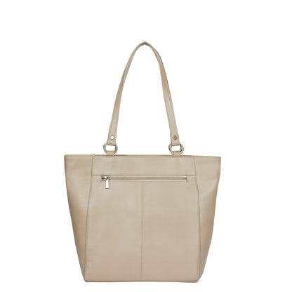 Taupe Genuine Leather Tote Shoulder Bag Wholesale for Women