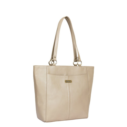 Taupe Genuine Leather Tote Shoulder Bag Wholesale for Women