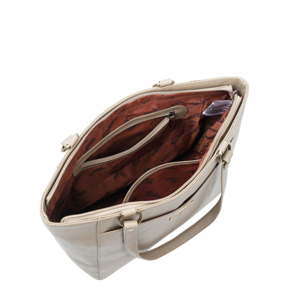 Taupe Genuine Leather Tote Shoulder Bag Wholesale for Women