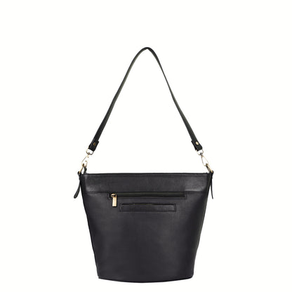 Black Genuine Leather Bucket Hobo Crossbody Bag Wholesale for Women – Office, Event & Travel