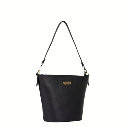 Black Genuine Leather Bucket Hobo Crossbody Bag Wholesale for Women – Office, Event & Travel