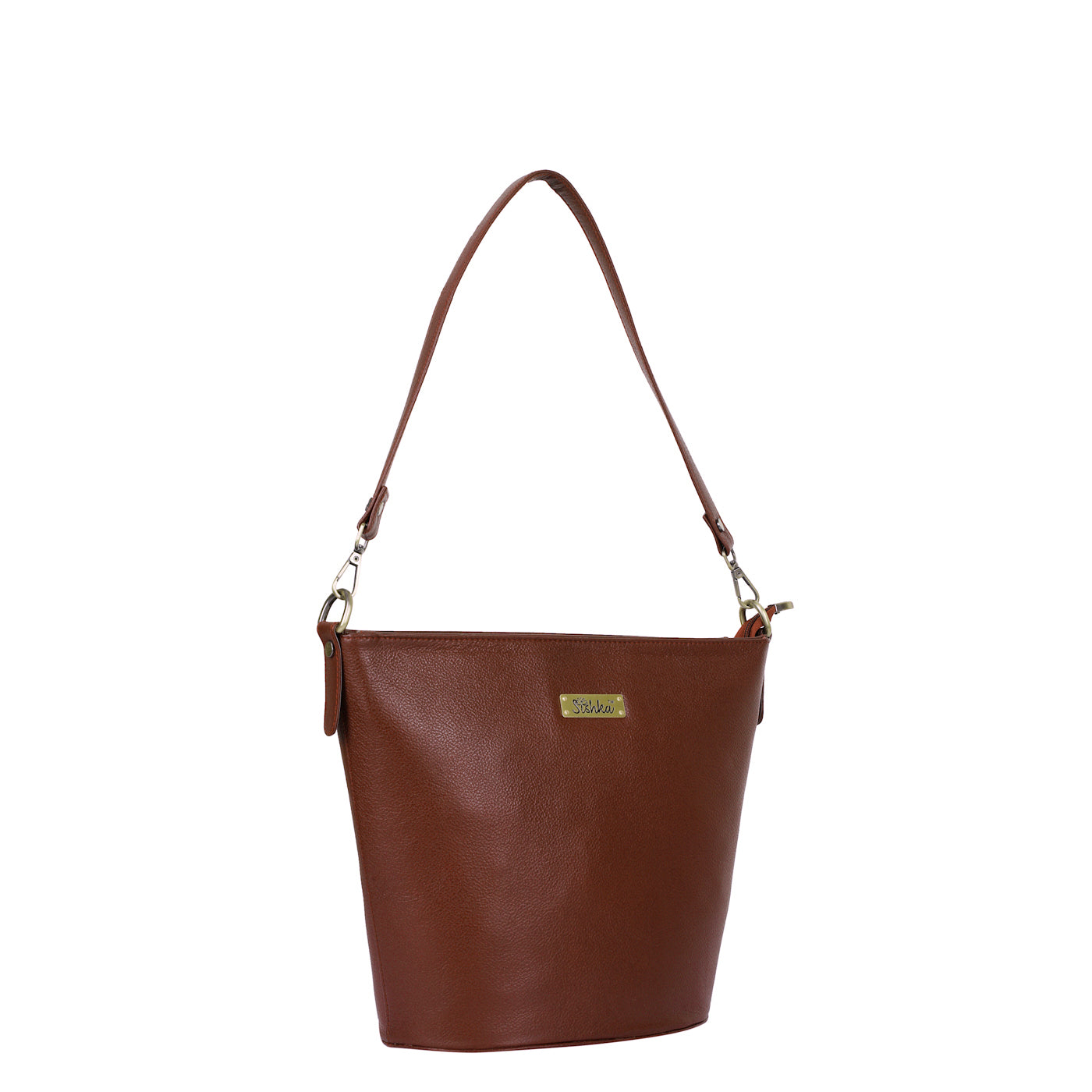 Brown Genuine Leather Bucket Hobo Bag – Women’s Shoulder Tote Purse