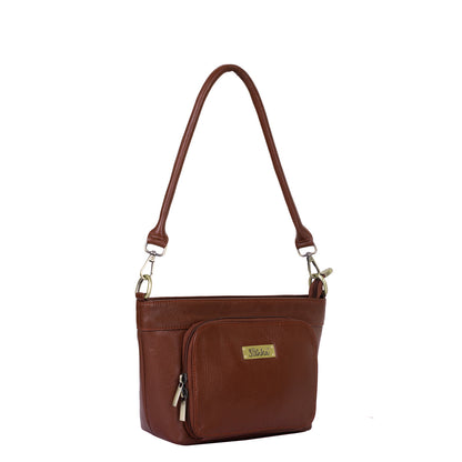 Brown Genuine Leather Shoulder handbag Wholesale for Women – Tote with Front Pocket