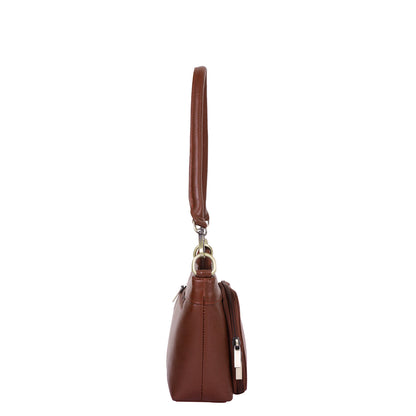 Brown Genuine Leather Shoulder handbag Wholesale for Women – Tote with Front Pocket