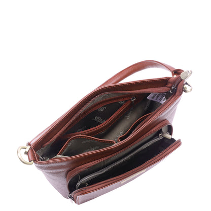 Brown Genuine Leather Shoulder handbag Wholesale for Women – Tote with Front Pocket