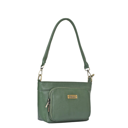 Olive Genuine Leather Shoulder handbag Wholesale for Women – Tote with Front Pocket