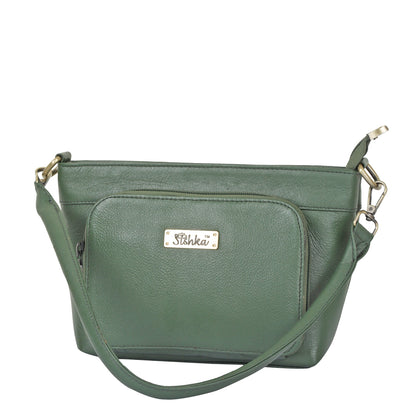Olive Genuine Leather Shoulder handbag Wholesale for Women – Tote with Front Pocket