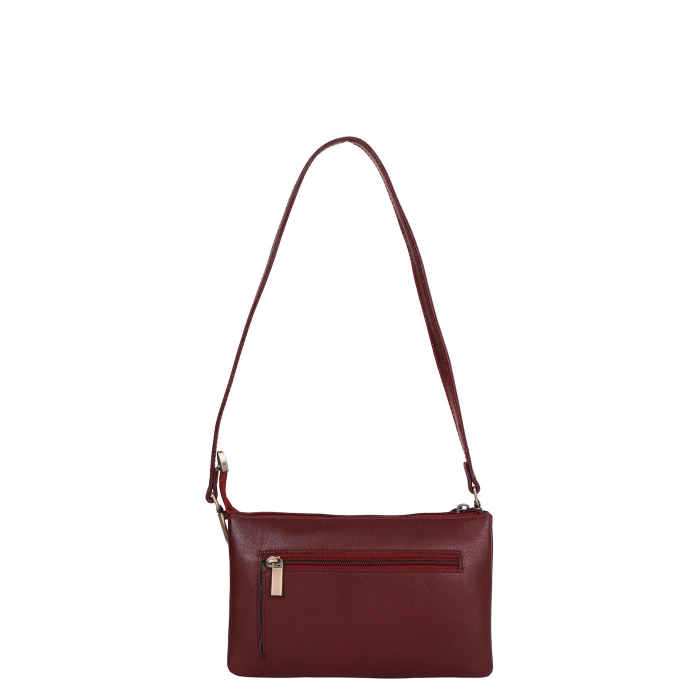 Cherry Red Genuine Leather Crossbody Organizer Bag for Women – Sleek Crossover Shoulder Purse