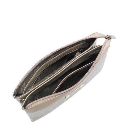 Genuine Leather Crossbody Organizer Bag for Women – Stylish Shoulder Handbag