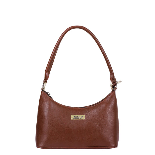 Brown Genuine Leather Shoulder Handbag – Women’s Hobo Tote Purse