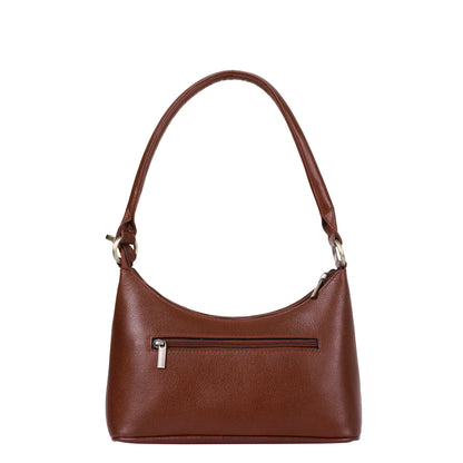 Brown Genuine Leather Shoulder Handbag – Women’s Hobo Tote Purse