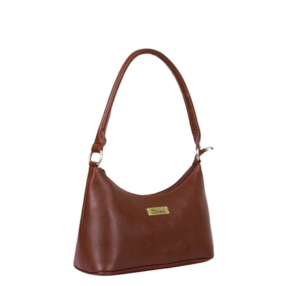 Brown Genuine Leather Shoulder Handbag – Women’s Hobo Tote Purse