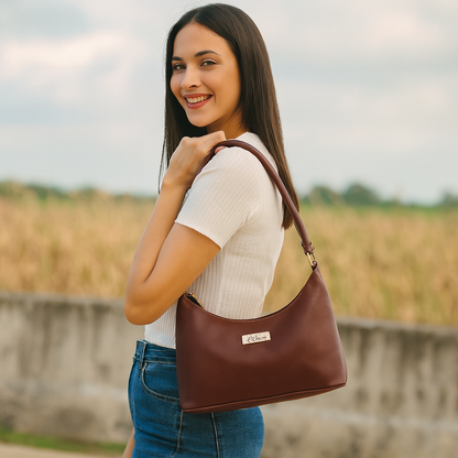 Cherry Red Genuine Leather Hobo Shoulder Handbags Wholesale for Women  – Everyday Use