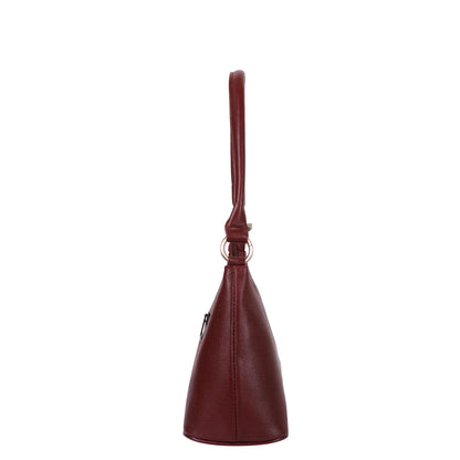 Cherry Red Genuine Leather Hobo Shoulder Handbags Wholesale for Women  – Everyday Use