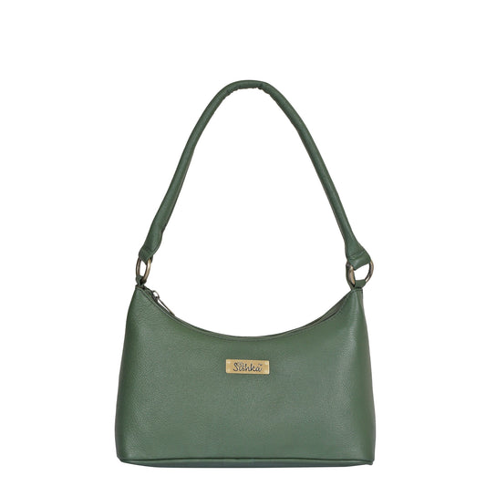 Olive Genuine Leather Shoulder Handbag – Women’s Hobo Tote Purse