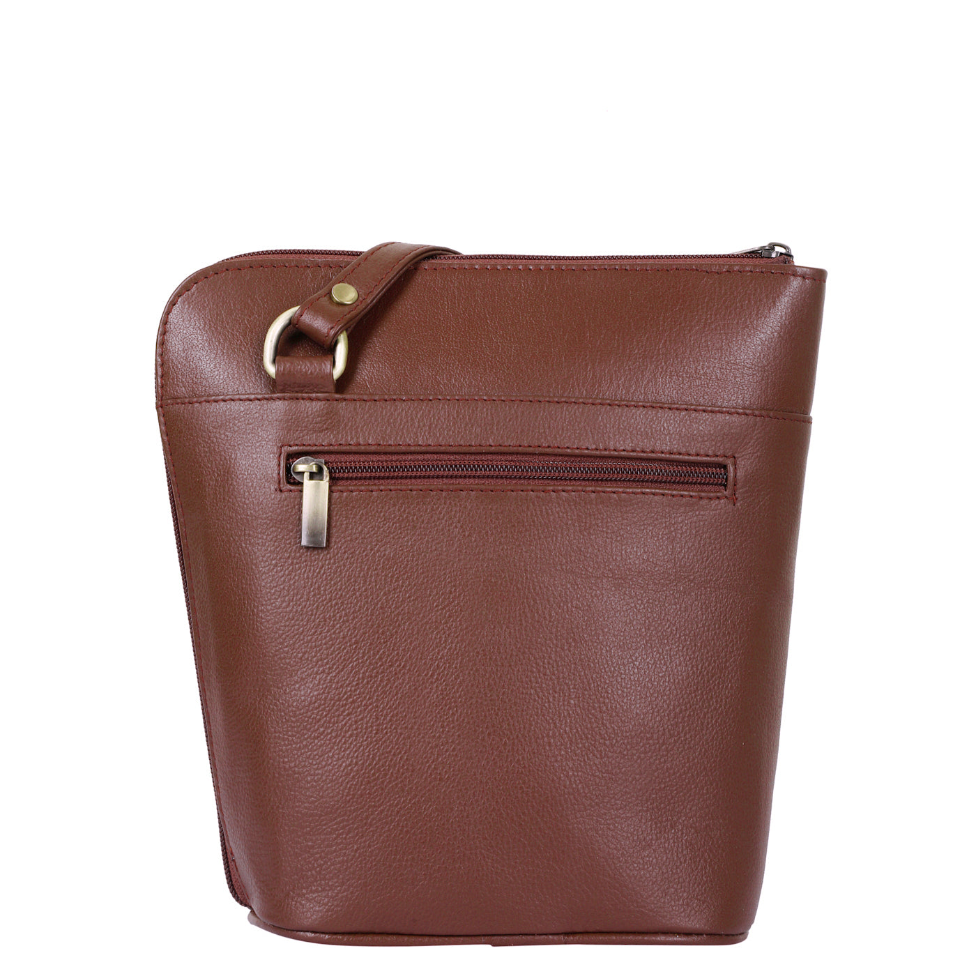 Brown Genuine Leather Crossbody Purse for Women – Elegant Shoulder Organizer Bag