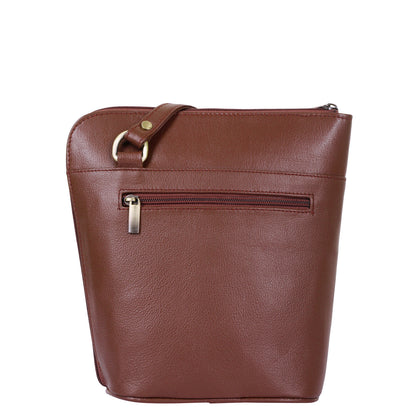 Brown Genuine Leather Crossbody Purse for Women – Elegant Shoulder Organizer Bag