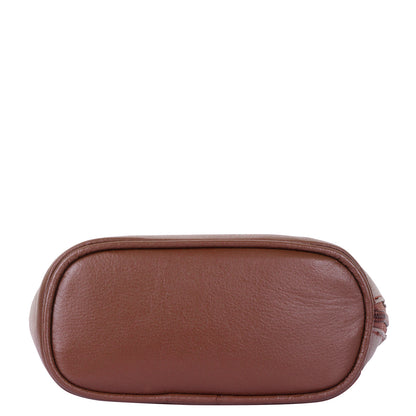 Brown Genuine Leather Crossbody Purse for Women – Elegant Shoulder Organizer Bag