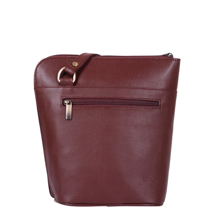 Cherry Red Genuine Leather Crossbody Sling Bag – Women’s Shoulder Purse