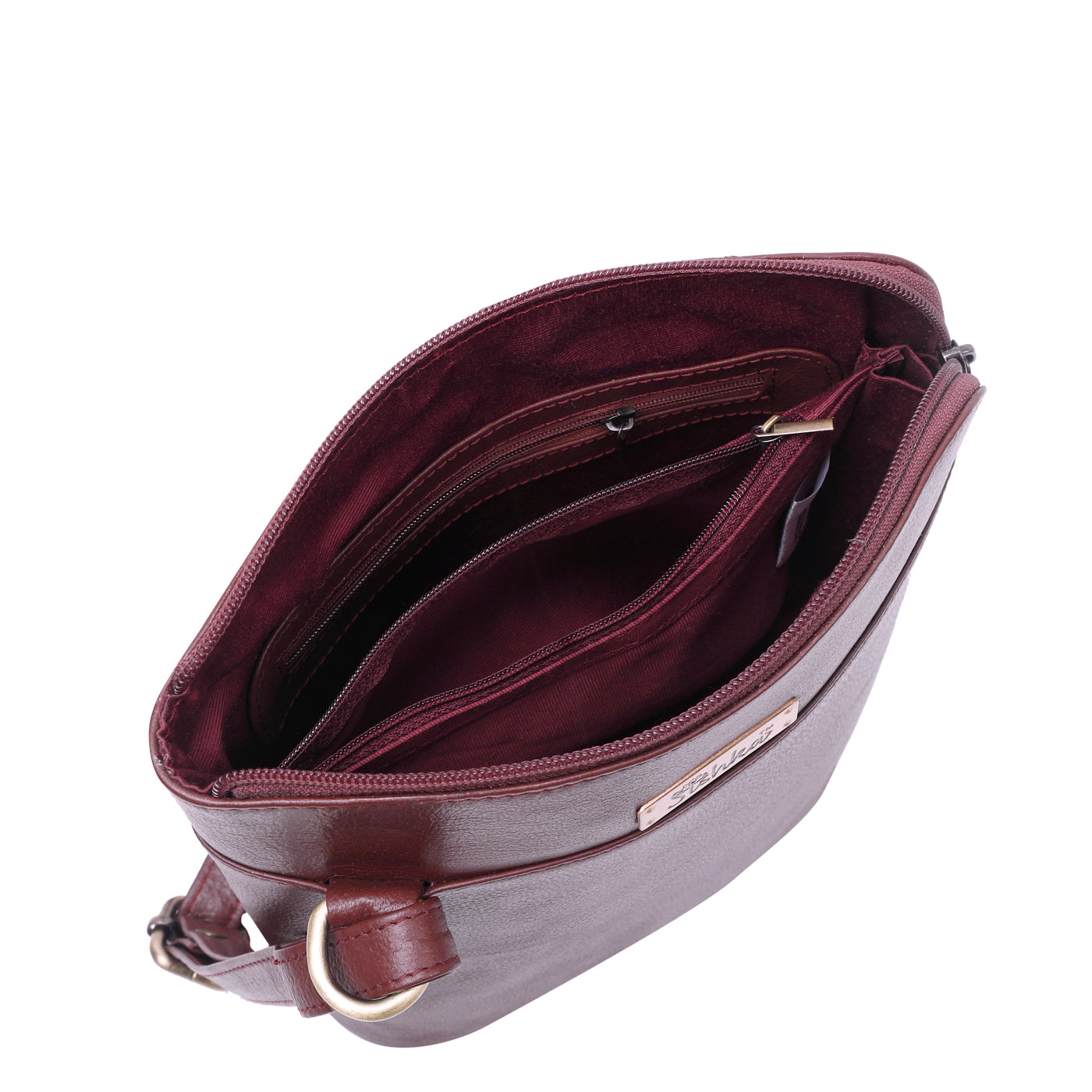 Cherry Red Genuine Leather Crossbody Sling Bag – Women’s Shoulder Purse