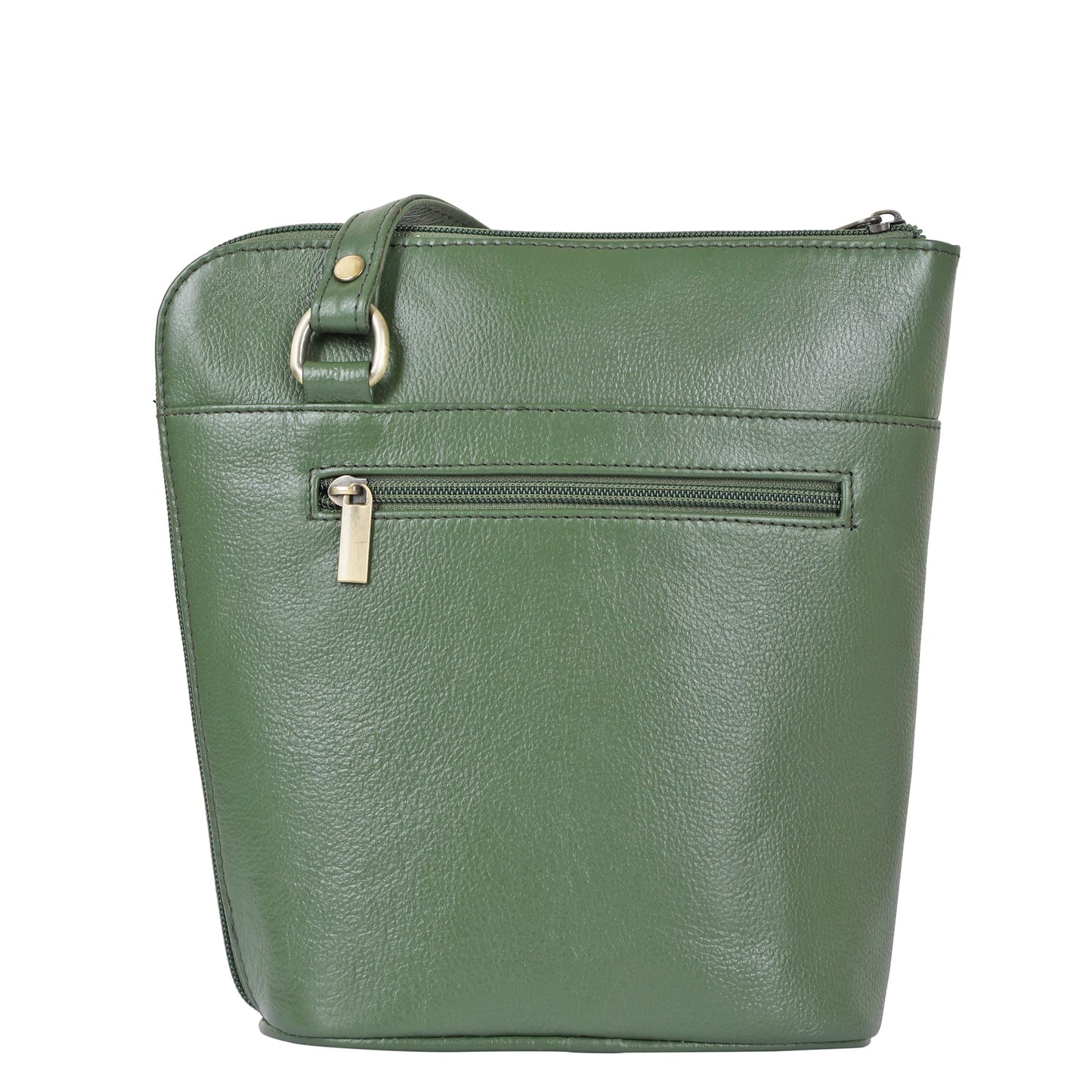 Olive Green Genuine Leather Crossbody Sling Bag – Women’s Shoulder Purse