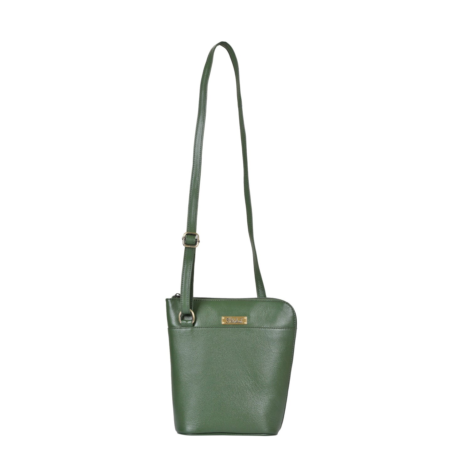Olive Green Genuine Leather Crossbody Sling Bag – Women’s Shoulder Purse