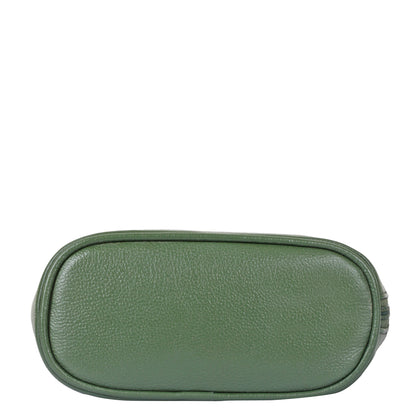 Olive Green Genuine Leather Crossbody Sling Bag – Women’s Shoulder Purse