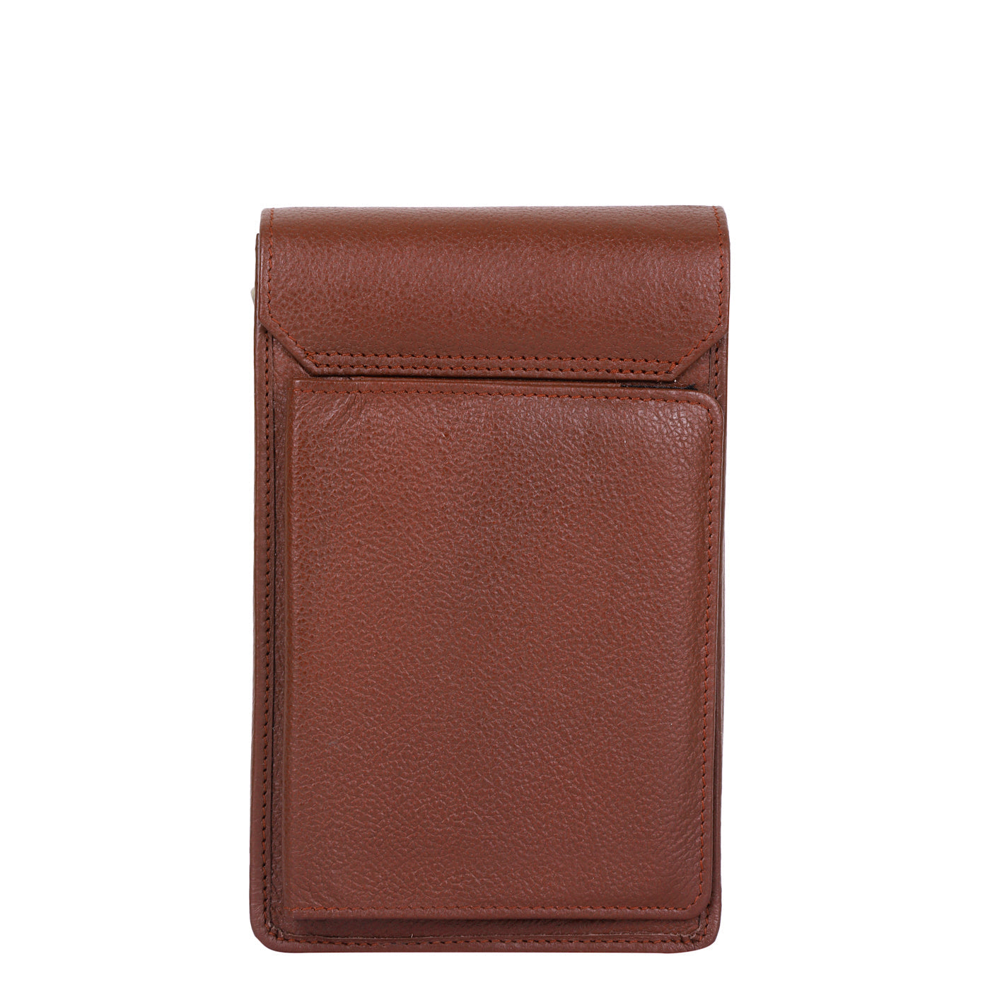 Brown Genuine Leather Mobile Crossbody Bag – Women’s Phone Purse