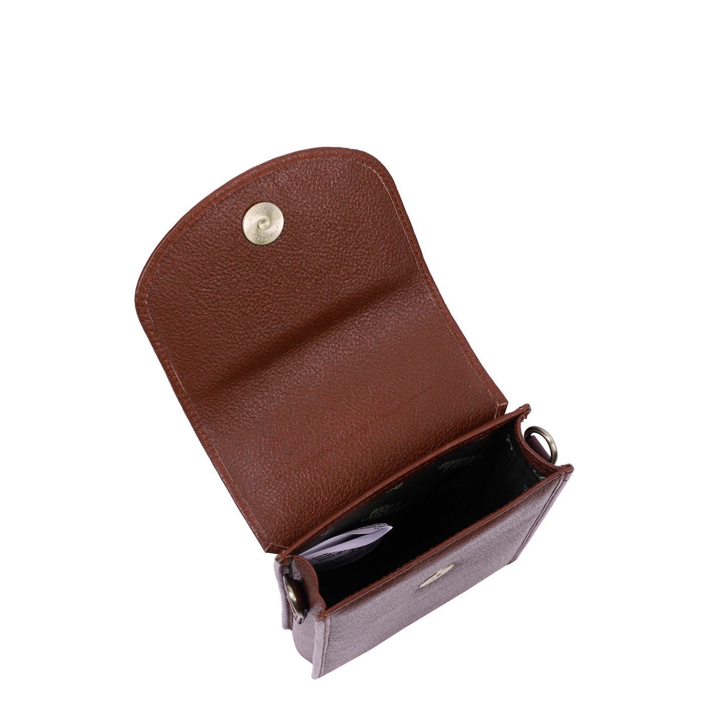 Brown Genuine Leather Mobile Crossbody Bag – Women’s Phone Purse