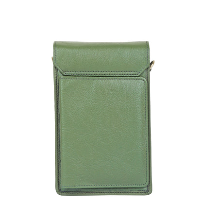 Olive Genuine Leather Mobile Crossbody Bag Wholesale for Women – Phone Purse