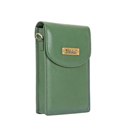Olive Genuine Leather Mobile Crossbody Bag Wholesale for Women – Phone Purse