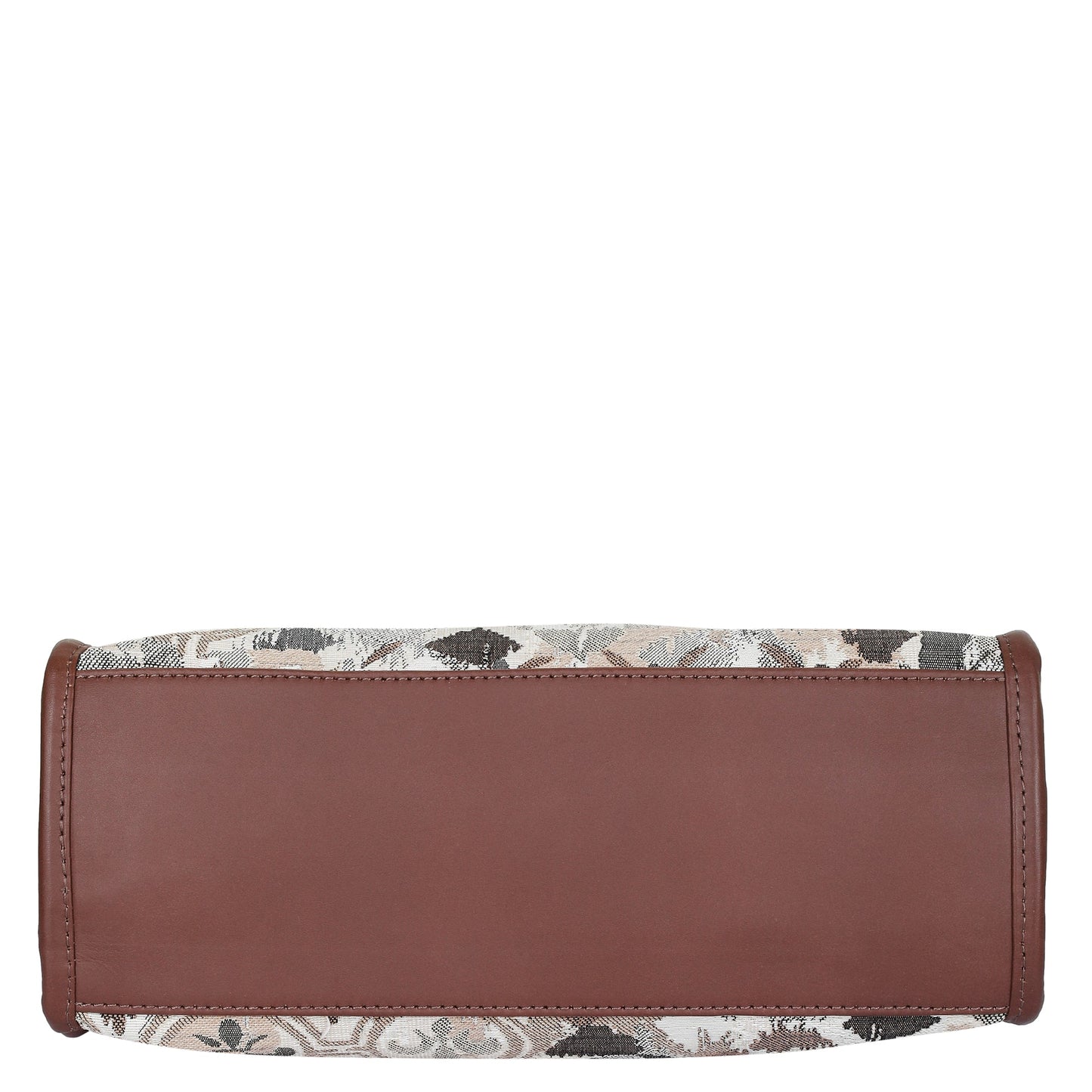 Women’s Abstract Tapestry Satchel – Handcrafted Leather-Trimmed Shoulder & Crossbody Handbag