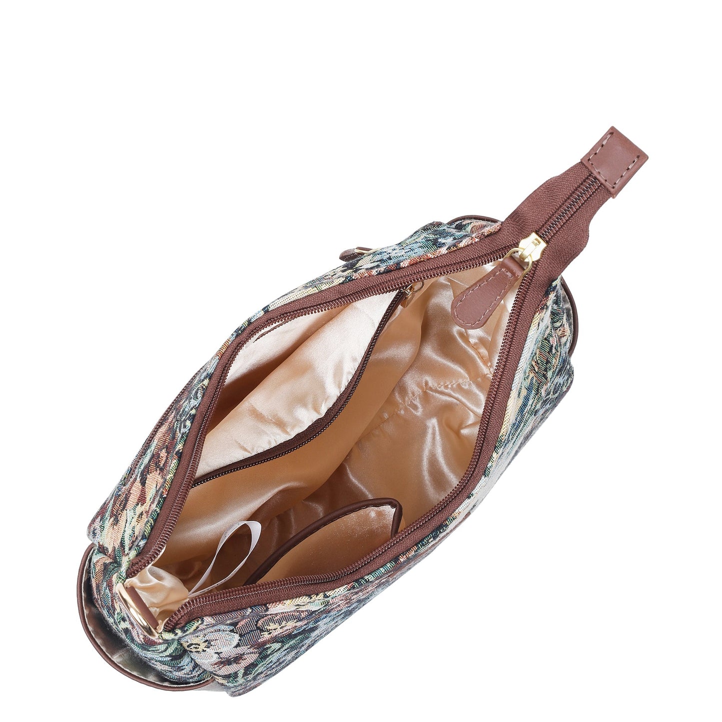 Botanical Tapestry Hobo Bag – Women’s Leather-Trimmed Shoulder & Crossbody Purse