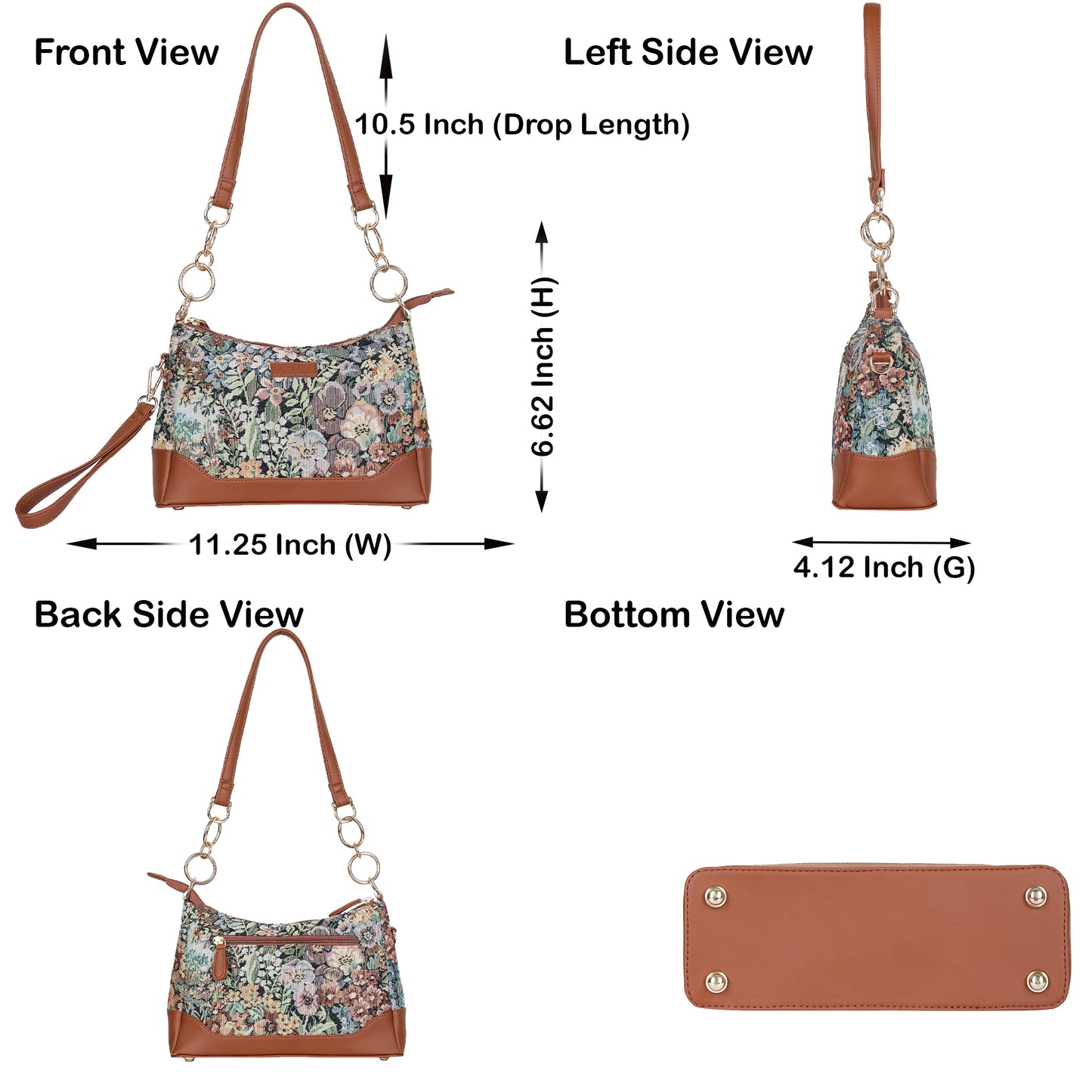 Wholesale Botanical Tapestry Shoulder Bag for Women – Vegan Leather ‑ Trimmed Tote, Sling Purse & Satchel