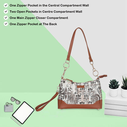 Wholesale Abstract Tapestry Shoulder Bag for Women – Modern Tote Sling Purse with vegan leather Handle