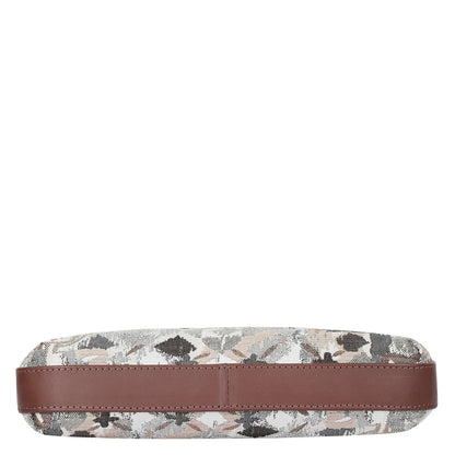 Abstract Pattern Tapestry Hobo Bag For Women| Elegant Leather Shoulder & Satchel Purse with Leather Strap for Work & Travel